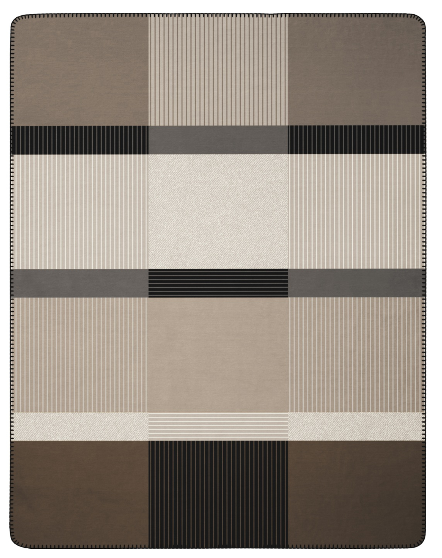 Biederlack Wohn- und Kuscheldecke 'Origin Check' 150 x 200 cm Braun